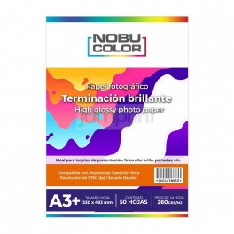 Papel foto glossy adhesivo removible A3+ 115 gr. 20 hojas