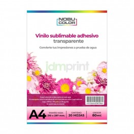 Vinilo Sublimable Transparente Adhesivo A4 20 hojas