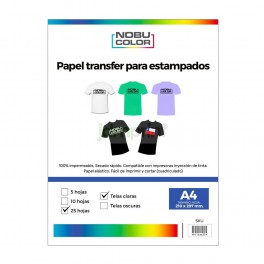 Papel transfer telas claras A4 - 5 HOJAS - Nobucolor