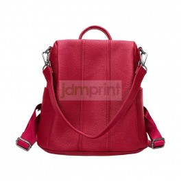 Mochila mujer ecoCuero antirrobo Rojo 10L